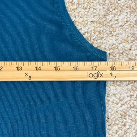 Passports Blue Tank Top Women XL Pink  Ribbed Stretch  Cotton Pullover - Picture 6 of 8